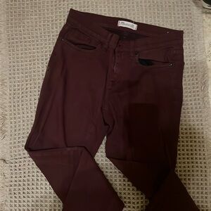 Burgundy pants skinny
